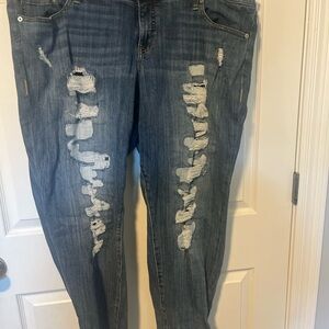 Torrid Distressed Blue Boyfriend Jeans